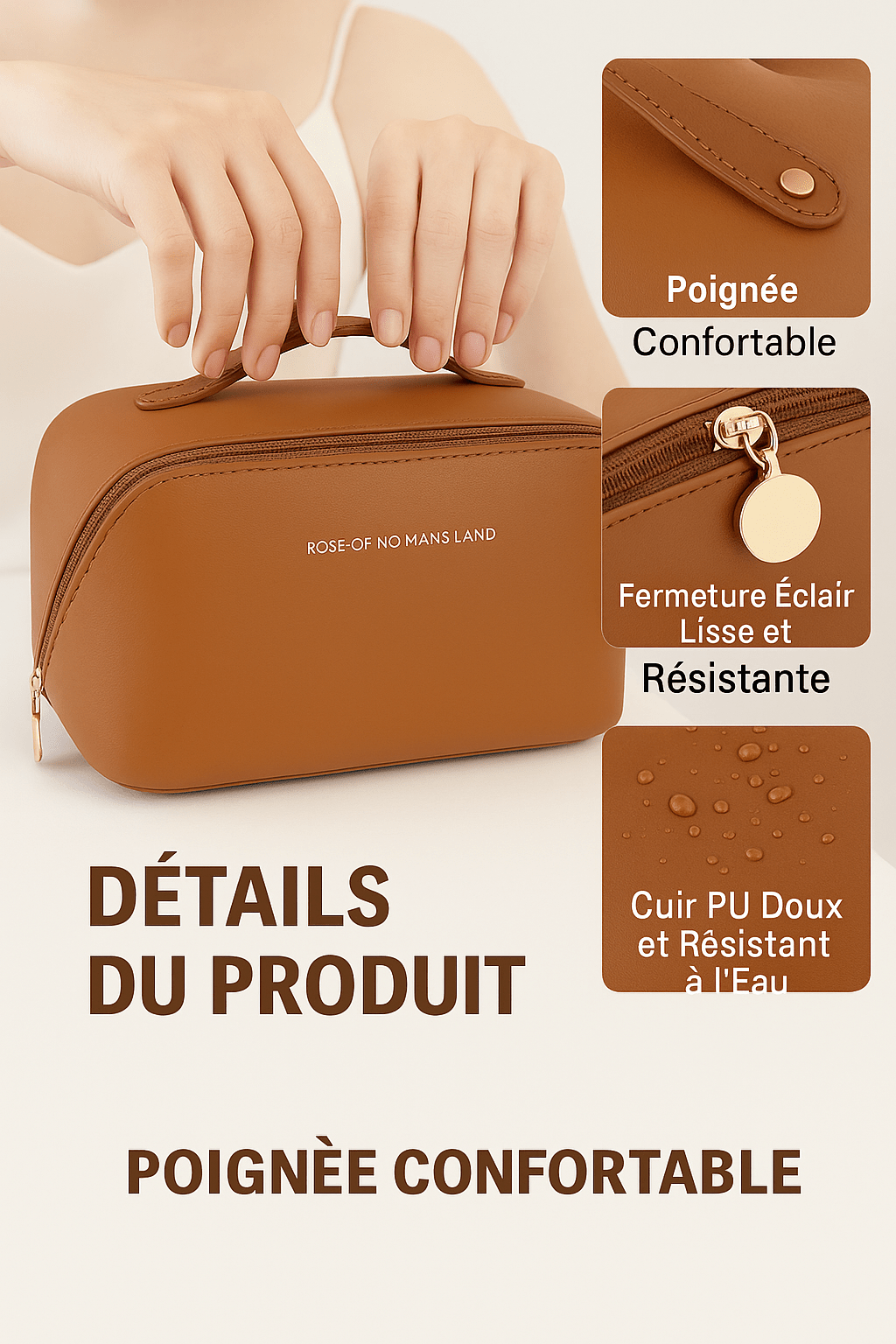 Trousse Compacte Imperméable – Grande Capacité & Style Élégant